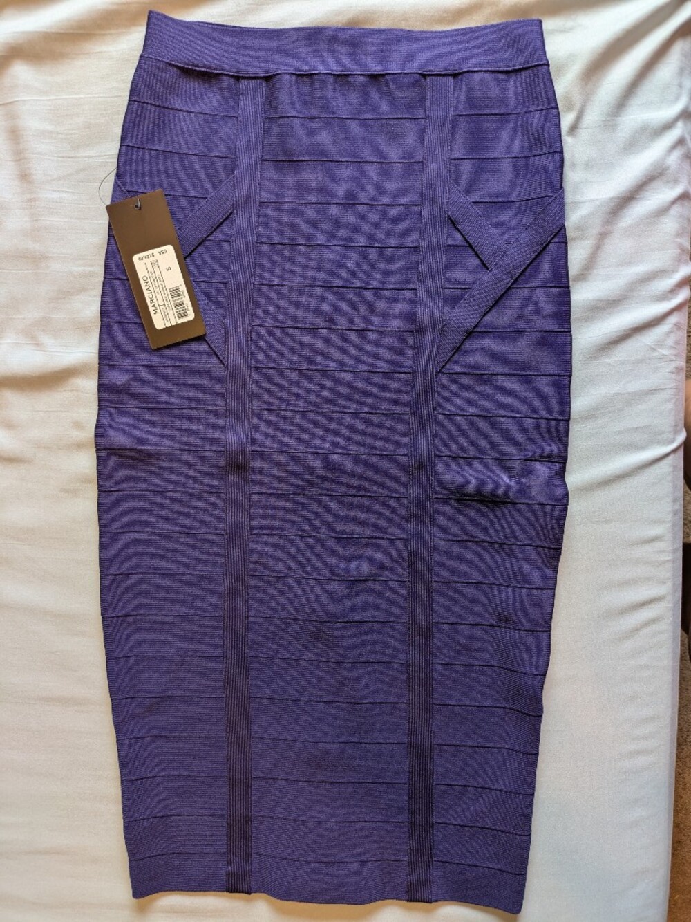 Guess by Marciano Purple Ribbed Bandage Pencil Skirt